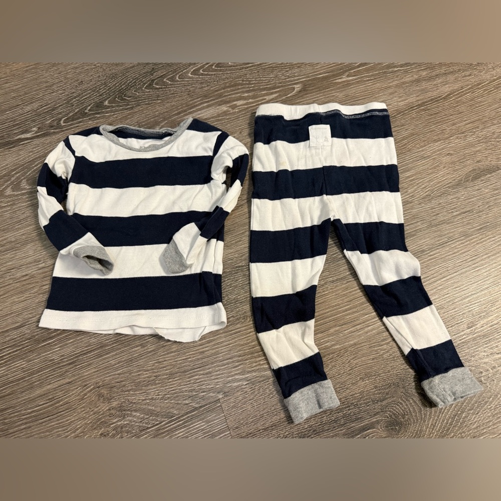 Burt’s Bees Striped Navy and White Kids Pajamas
